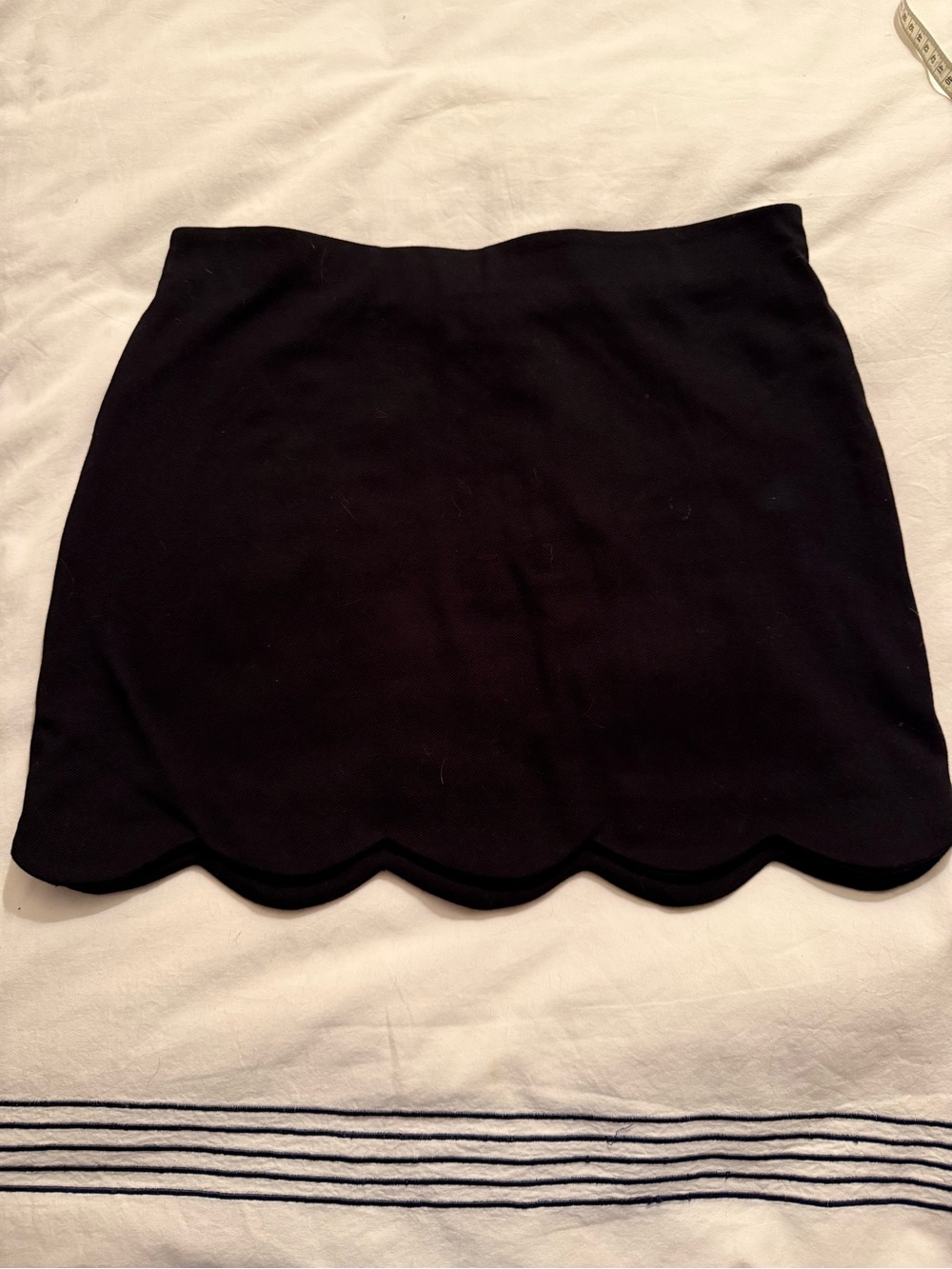 Topshop Black Mini Skirt with Scalloped Hem